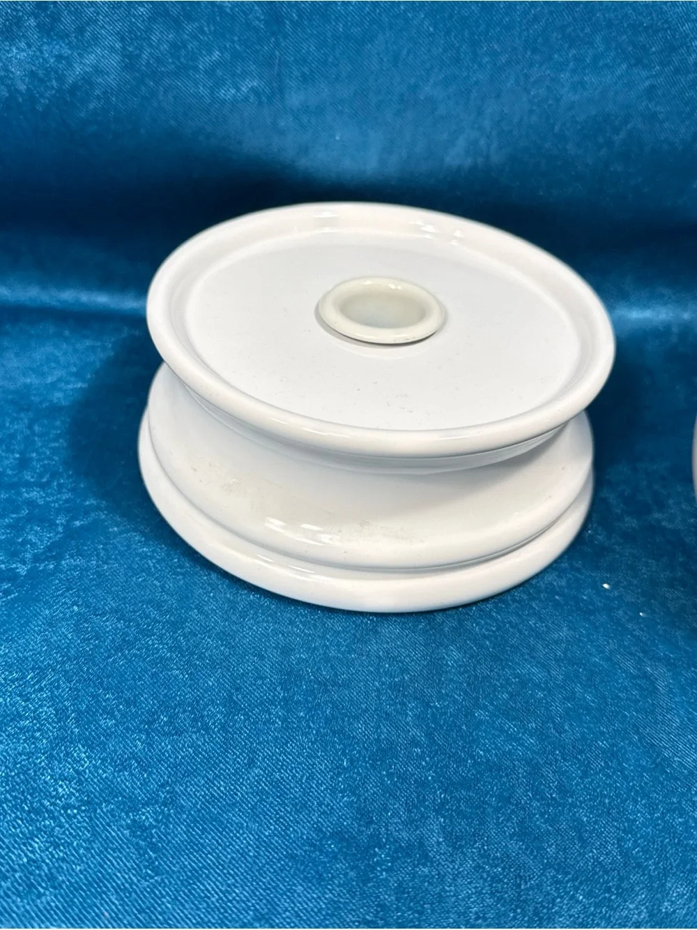 PartyLite White Ceramic Flower Petal Punched Taper Candle Holder 2 pc. 8" *READ* - Picture 4 of 11